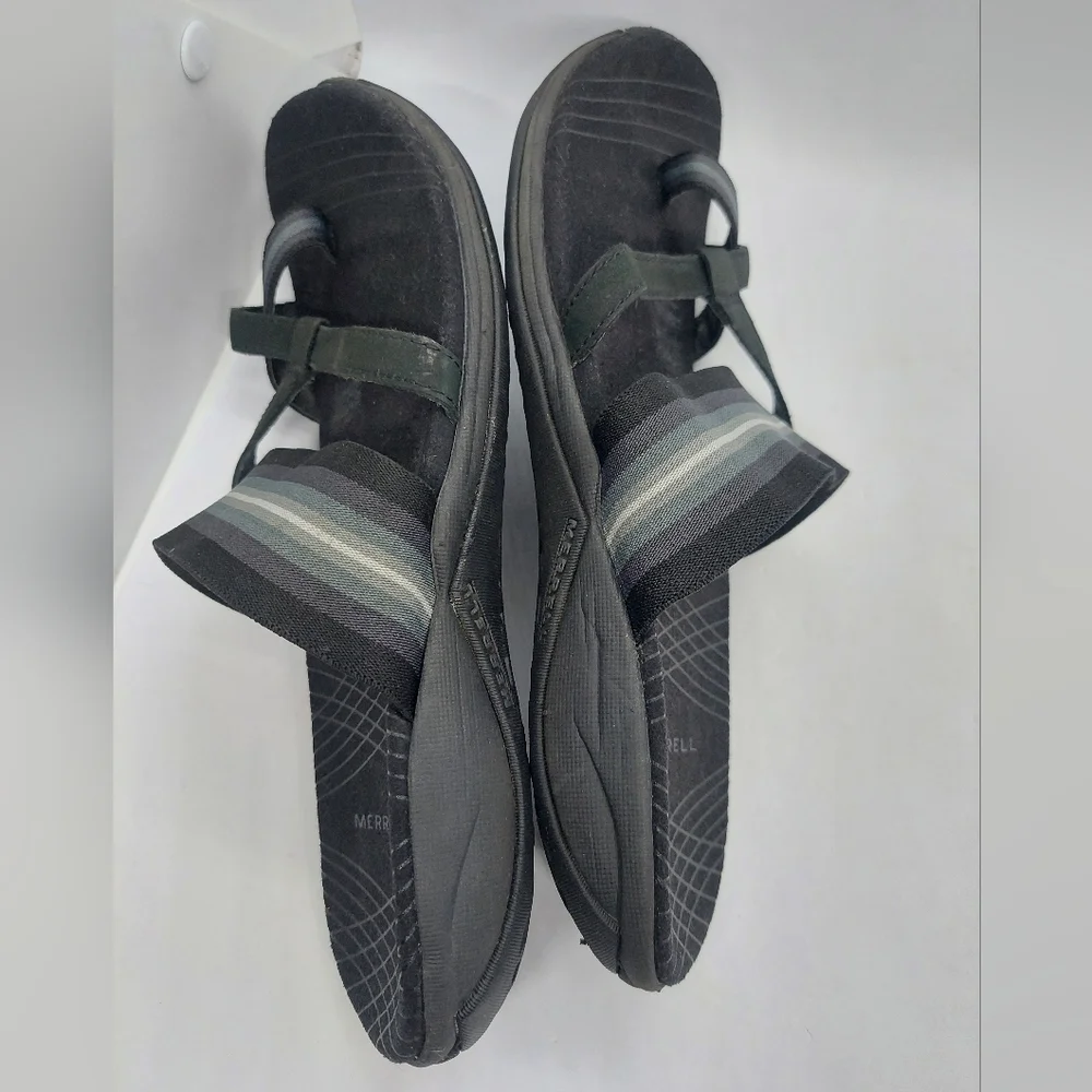 Merrell Zinnia Women's Sandal Black Synthetic Size 10 Slip-On Casual Shoes